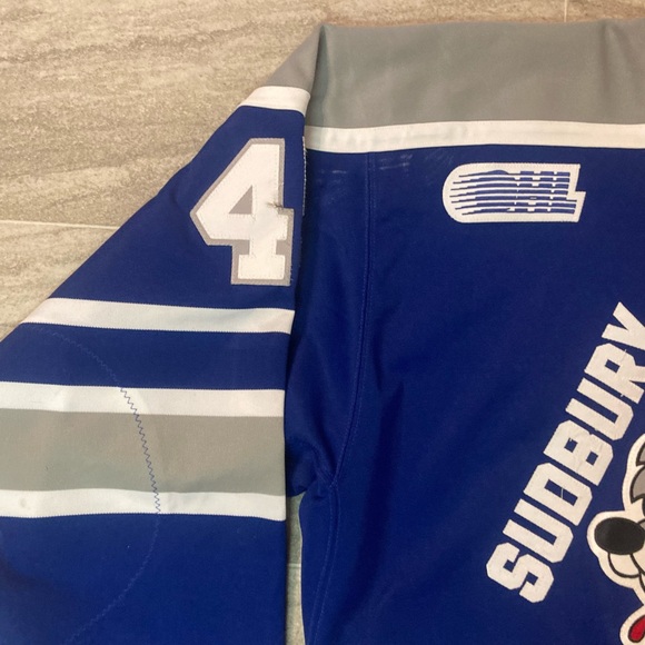 2000s Sudbury Wolves Game Worn Used Hockey Jersey #45 NNOB OHL Ontario MIC Sz 54 - Picture 3 of 8